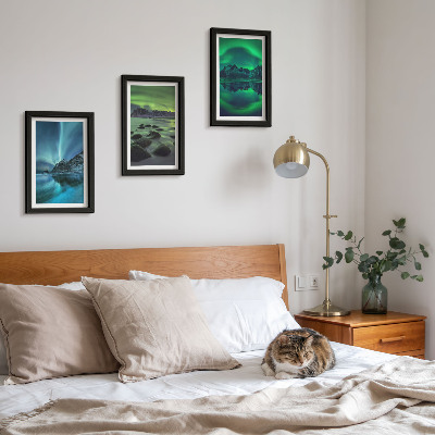Gallery wall Winterlandschap met noorderlicht en bergen