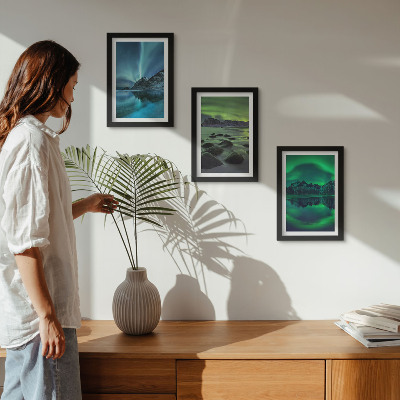 Gallery wall Winterlandschap met noorderlicht en bergen