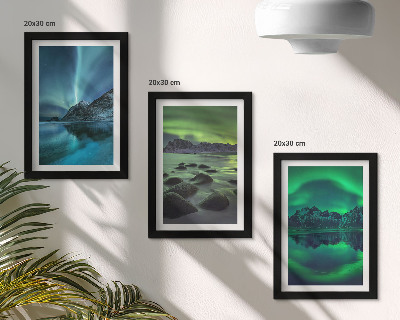 Gallery wall Winterlandschap met noorderlicht en bergen