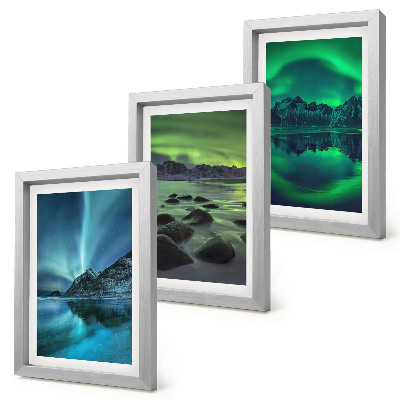 Gallery wall Winterlandschap met noorderlicht en bergen