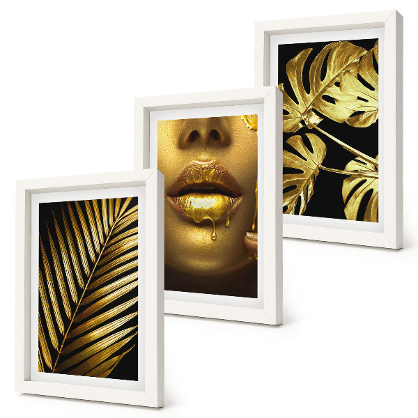 Gallery wall Palmbladeren, vrouwengezicht, monsterabladeren
