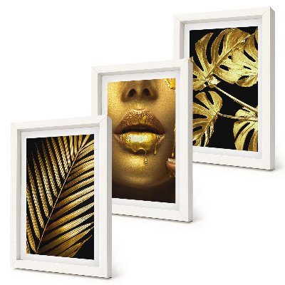 Gallery wall Palmbladeren, vrouwengezicht, monsterabladeren