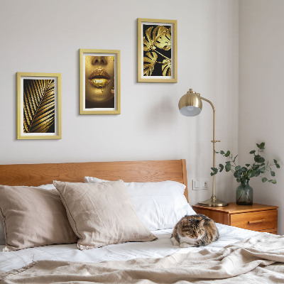 Gallery wall Palmbladeren, vrouwengezicht, monsterabladeren