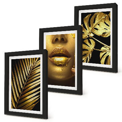 Gallery wall Palmbladeren, vrouwengezicht, monsterabladeren