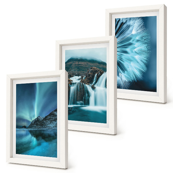 Gallery wall Winterlandschappen met watervallen en noorderlicht