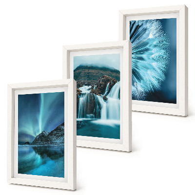 Gallery wall Winterlandschappen met watervallen en noorderlicht