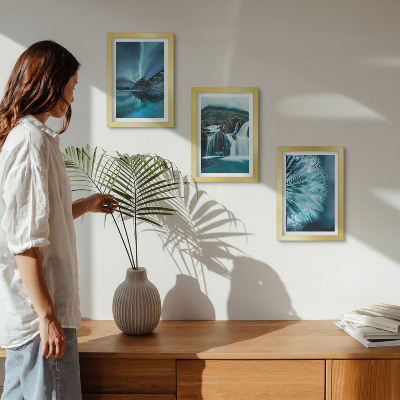 Gallery wall Winterlandschappen met watervallen en noorderlicht