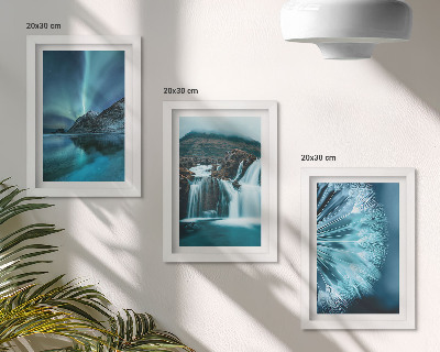 Gallery wall Winterlandschappen met watervallen en noorderlicht