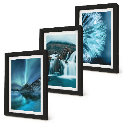 Gallery wall Winterlandschappen met watervallen en noorderlicht