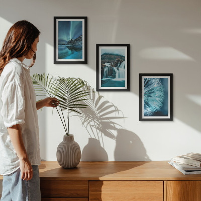Gallery wall Winterlandschappen met watervallen en noorderlicht