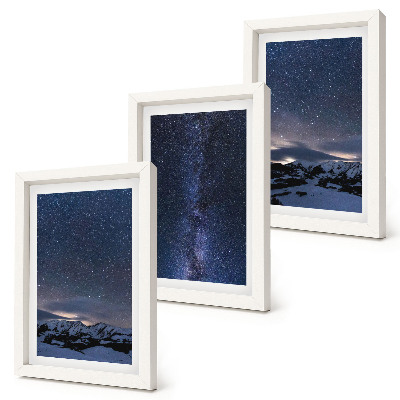 Gallery wall Nachtelijke hemel met sterren en een berglandschap