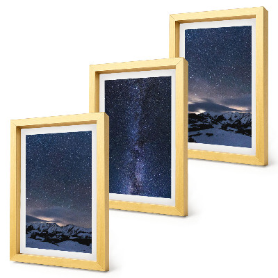 Gallery wall Nachtelijke hemel met sterren en een berglandschap