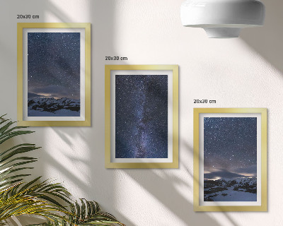 Gallery wall Nachtelijke hemel met sterren en een berglandschap