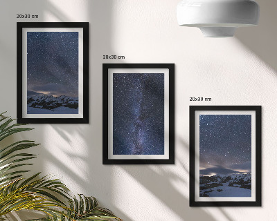 Gallery wall Nachtelijke hemel met sterren en een berglandschap