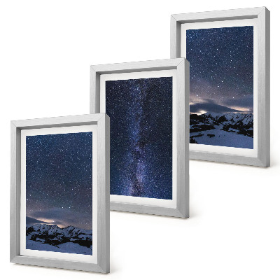 Gallery wall Nachtelijke hemel met sterren en een berglandschap