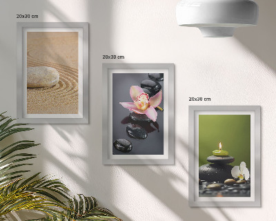 Gallery wall Rustgevende steenmotieven die vrede en zen uitstralen.