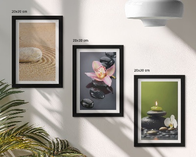 Gallery wall Rustgevende steenmotieven die vrede en zen uitstralen.