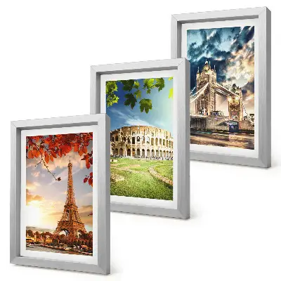 Gallery wall met monumenten van Europa in warme landschapskleuren