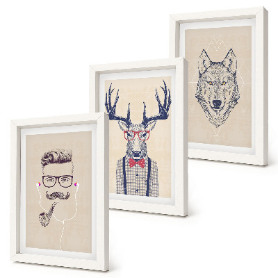 Gallery wall Stijlvolle portretten van dieren en mannen