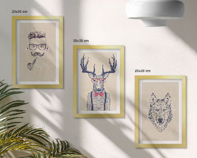Gallery wall Stijlvolle portretten van dieren en mannen