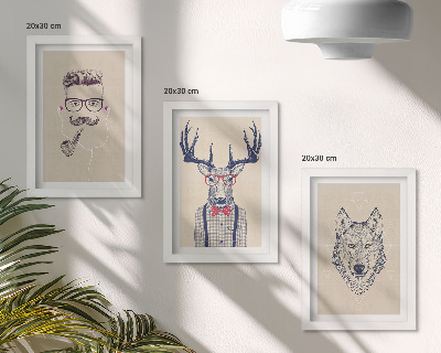 Gallery wall Stijlvolle portretten van dieren en mannen