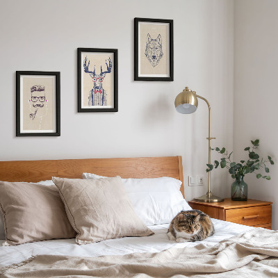 Gallery wall Stijlvolle portretten van dieren en mannen