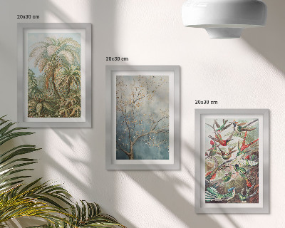 Gallery wall Tropische planten en kleurrijke vogels in de natuur