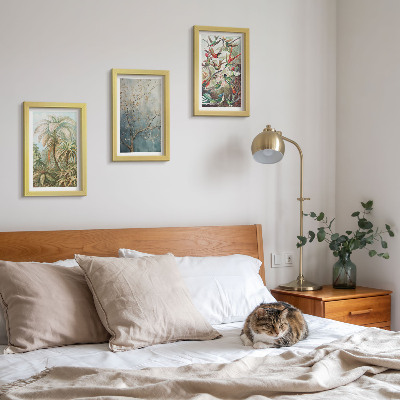 Gallery wall Tropische planten en kleurrijke vogels in de natuur