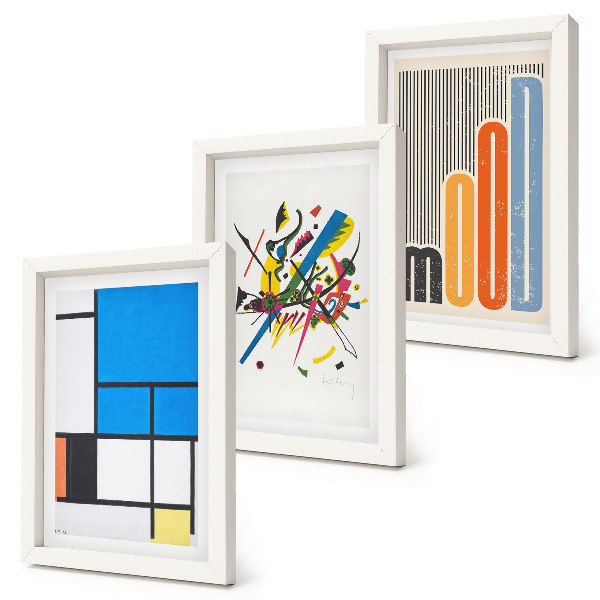 Gallery wall Abstracte moderne composities met geometrische vormen.