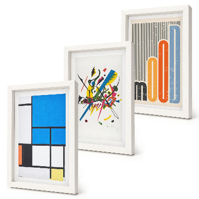 Gallery wall Abstracte moderne composities met geometrische vormen.
