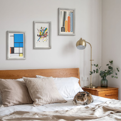 Gallery wall Abstracte moderne composities met geometrische vormen.
