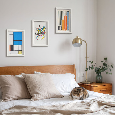 Gallery wall Abstracte moderne composities met geometrische vormen.