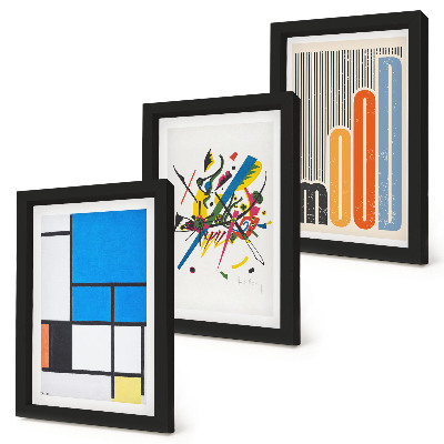 Gallery wall Abstracte moderne composities met geometrische vormen.