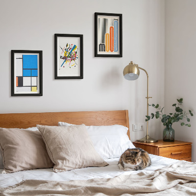 Gallery wall Abstracte moderne composities met geometrische vormen.