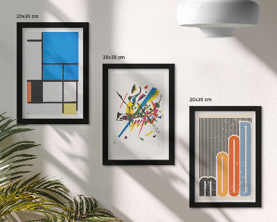 Gallery wall Abstracte moderne composities met geometrische vormen.