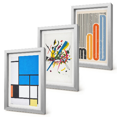 Gallery wall Abstracte moderne composities met geometrische vormen.