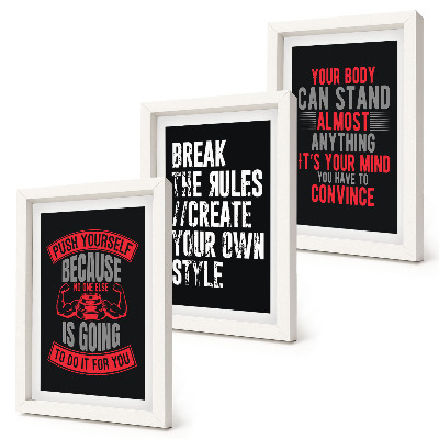 Gallery wall Motivatieslogans voor training en zelfontwikkeling