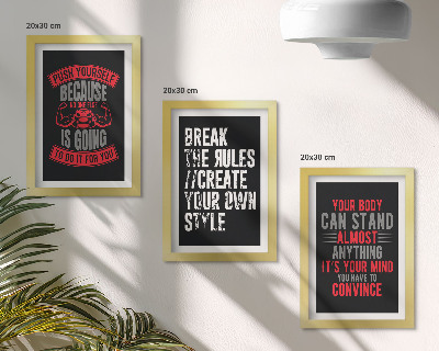 Gallery wall Motivatieslogans voor training en zelfontwikkeling