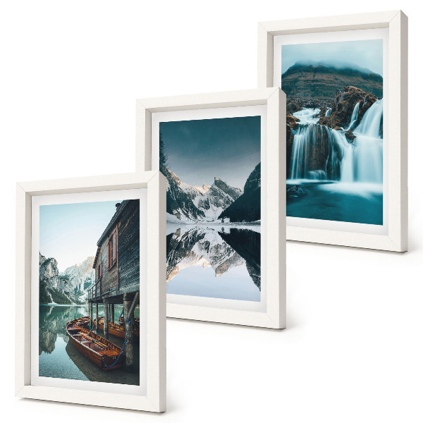 Gallery wall Berglandschappen met een waterval en een meer