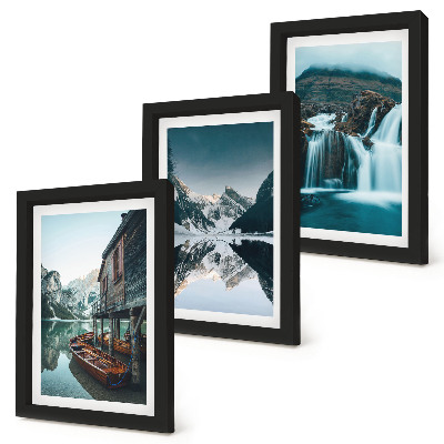 Gallery wall Berglandschappen met een waterval en een meer