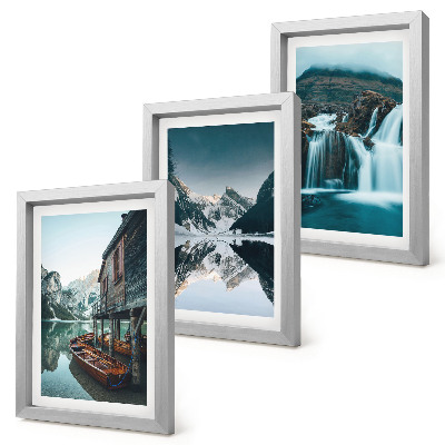 Gallery wall Berglandschappen met een waterval en een meer