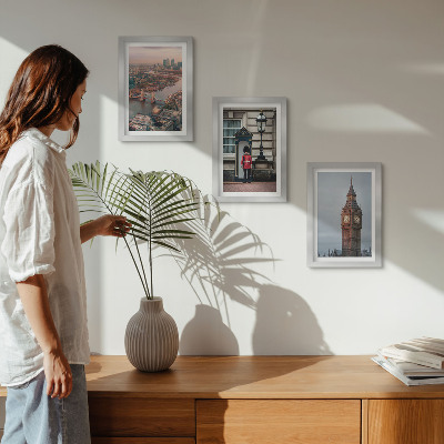 Gallery wall Uitzicht op Londen met de brug en de bewaker van de Big Ben.
