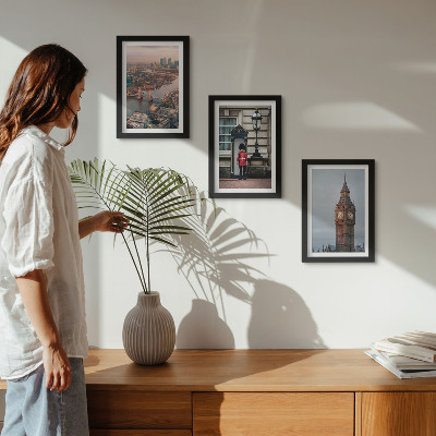 Gallery wall Uitzicht op Londen met de brug en de bewaker van de Big Ben.
