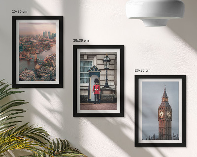 Gallery wall Uitzicht op Londen met de brug en de bewaker van de Big Ben.