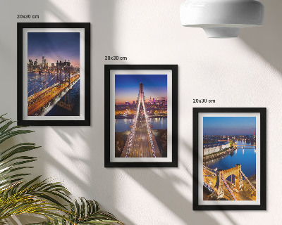 Gallery wall Nachtelijke stadsgezichten met bruggen en rivieren