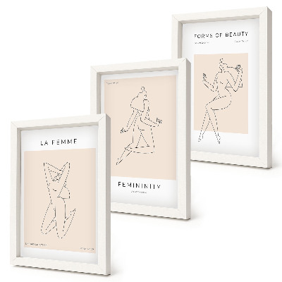 Gallery wall Lineaire silhouetten van vrouwen in minimalistische posters