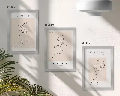 Gallery wall minimalistische posters met vrouwelijke silhouetten