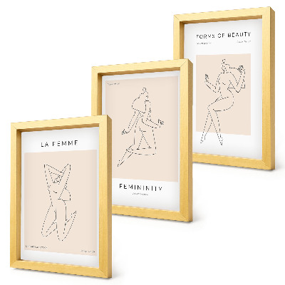 Gallery wall Lineaire silhouetten van vrouwen in minimalistische posters