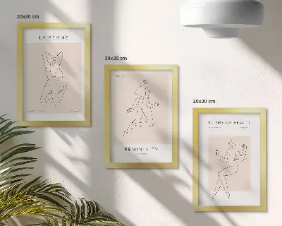 Gallery wall minimalistische posters met vrouwelijke silhouetten