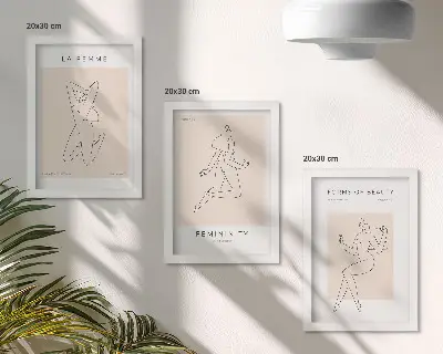 Gallery wall minimalistische posters met vrouwelijke silhouetten